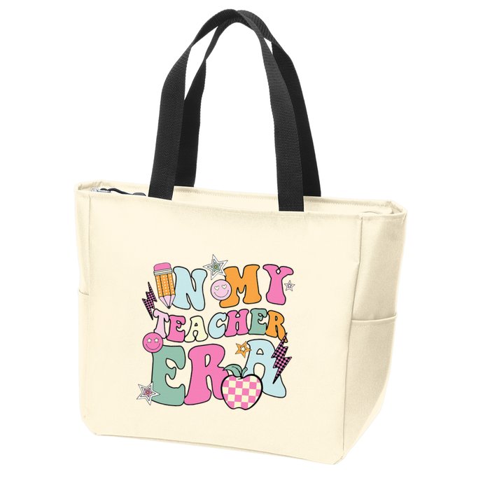 In My Teaching Era Best Teacher Appreciation Retro Groovy Zip Tote Bag