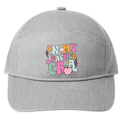 In My Teaching Era Best Teacher Appreciation Retro Groovy 7-Panel Snapback Hat