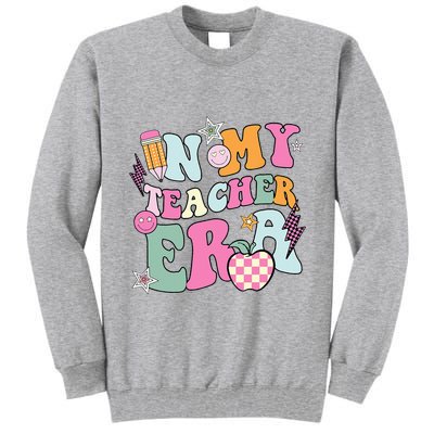 In My Teaching Era Best Teacher Appreciation Retro Groovy Tall Sweatshirt