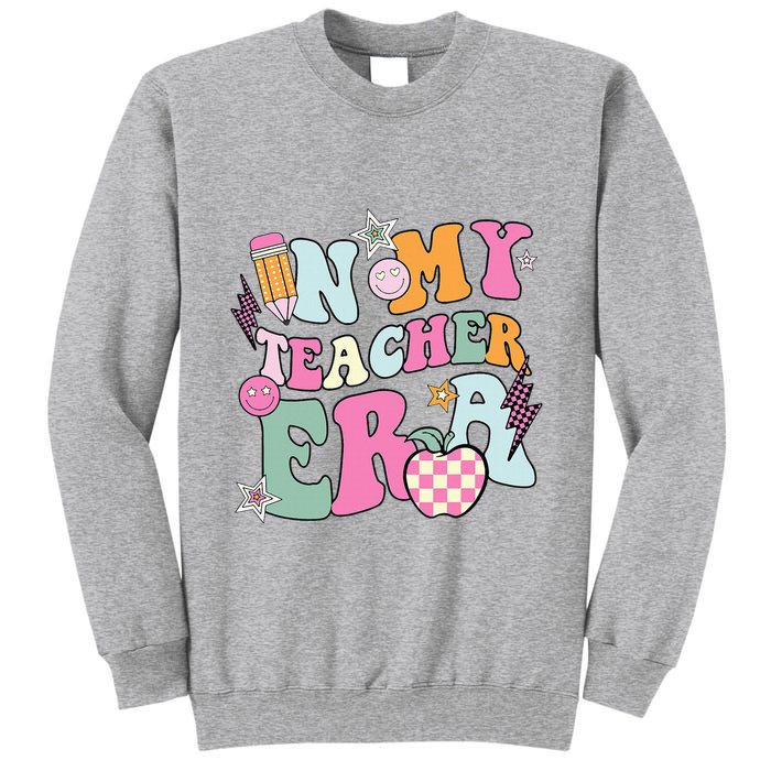 In My Teaching Era Best Teacher Appreciation Retro Groovy Tall Sweatshirt