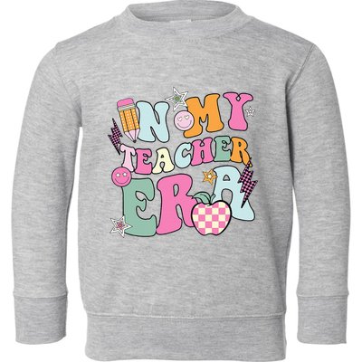 In My Teaching Era Best Teacher Appreciation Retro Groovy Toddler Sweatshirt