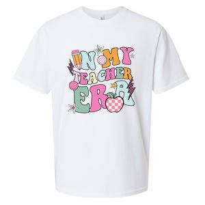 In My Teaching Era Best Teacher Appreciation Retro Groovy Sueded Cloud Jersey T-Shirt