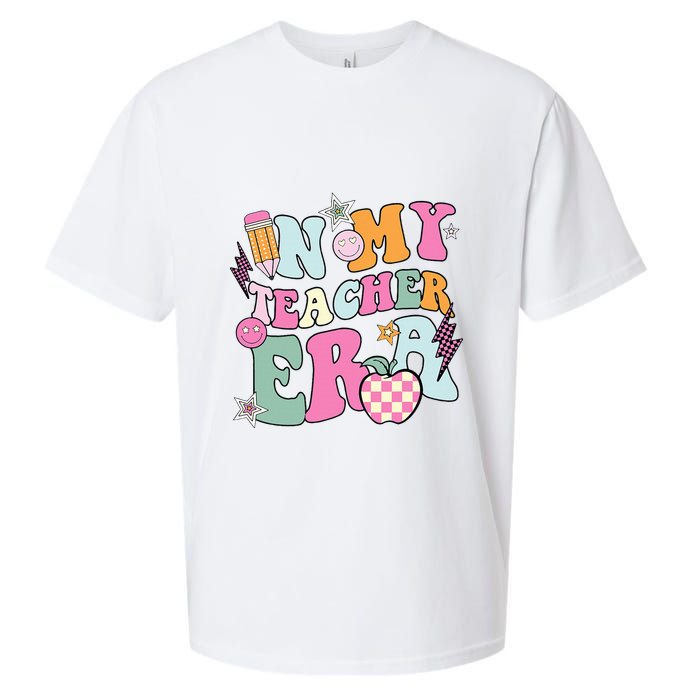 In My Teaching Era Best Teacher Appreciation Retro Groovy Sueded Cloud Jersey T-Shirt