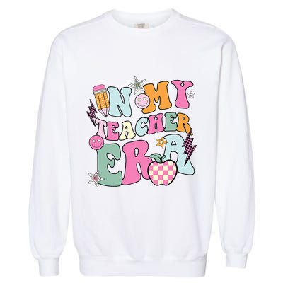 In My Teaching Era Best Teacher Appreciation Retro Groovy Garment-Dyed Sweatshirt