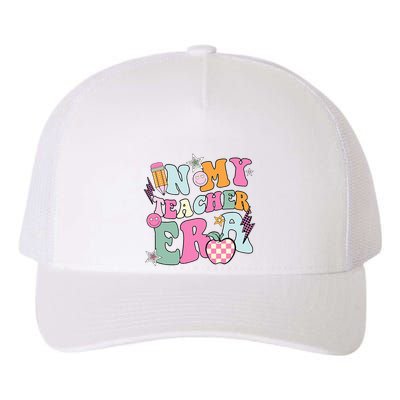 In My Teaching Era Best Teacher Appreciation Retro Groovy Yupoong Adult 5-Panel Trucker Hat