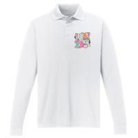 In My Teaching Era Best Teacher Appreciation Retro Groovy Performance Long Sleeve Polo