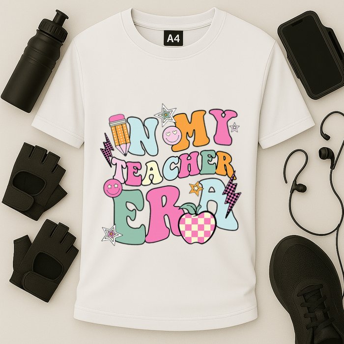 In My Teaching Era Best Teacher Appreciation Retro Groovy Performance Shirt