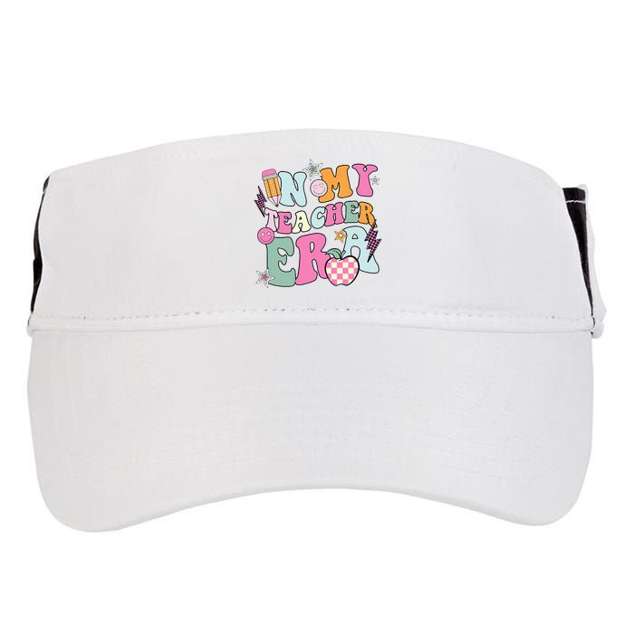 In My Teaching Era Best Teacher Appreciation Retro Groovy Adult Drive Performance Visor