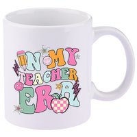 In My Teaching Era Best Teacher Appreciation Retro Groovy 11oz C Handle Ceramic Mug