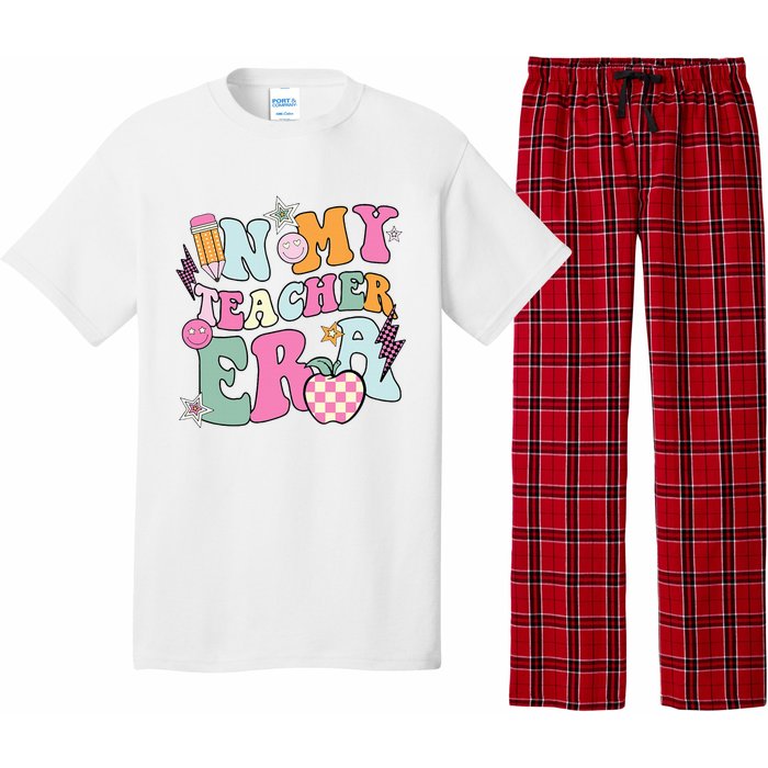 In My Teaching Era Best Teacher Appreciation Retro Groovy Pajama Set