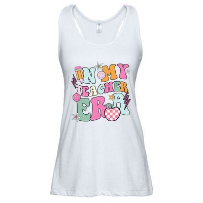 In My Teaching Era Best Teacher Appreciation Retro Groovy Ladies Essential Flowy Tank