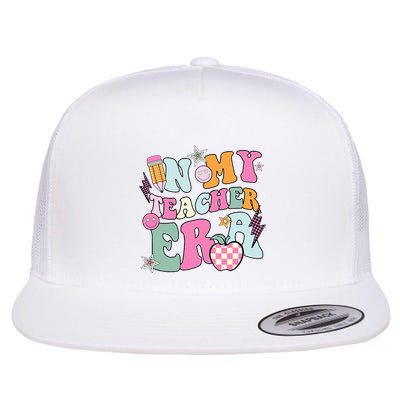 In My Teaching Era Best Teacher Appreciation Retro Groovy Flatbill Hat