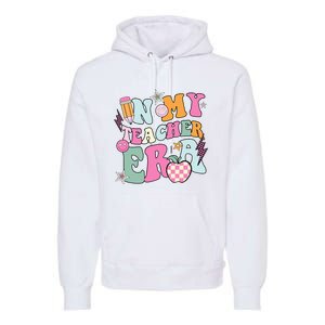 In My Teaching Era Best Teacher Appreciation Retro Groovy Premium Hoodie