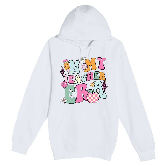 In My Teaching Era Best Teacher Appreciation Retro Groovy Premium Pullover Hoodie