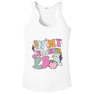 In My Teaching Era Best Teacher Appreciation Retro Groovy Ladies PosiCharge Competitor Racerback Tank