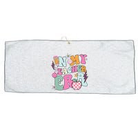 In My Teaching Era Best Teacher Appreciation Retro Groovy Large Microfiber Waffle Golf Towel
