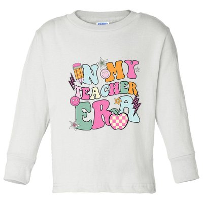 In My Teaching Era Best Teacher Appreciation Retro Groovy Toddler Long Sleeve Shirt
