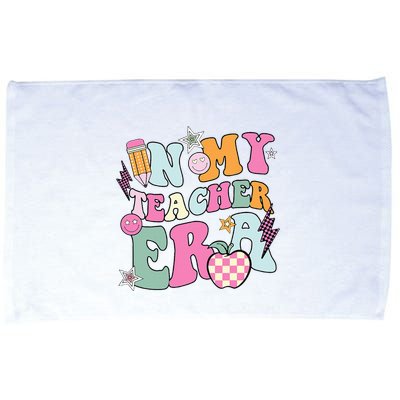 In My Teaching Era Best Teacher Appreciation Retro Groovy Microfiber Hand Towel