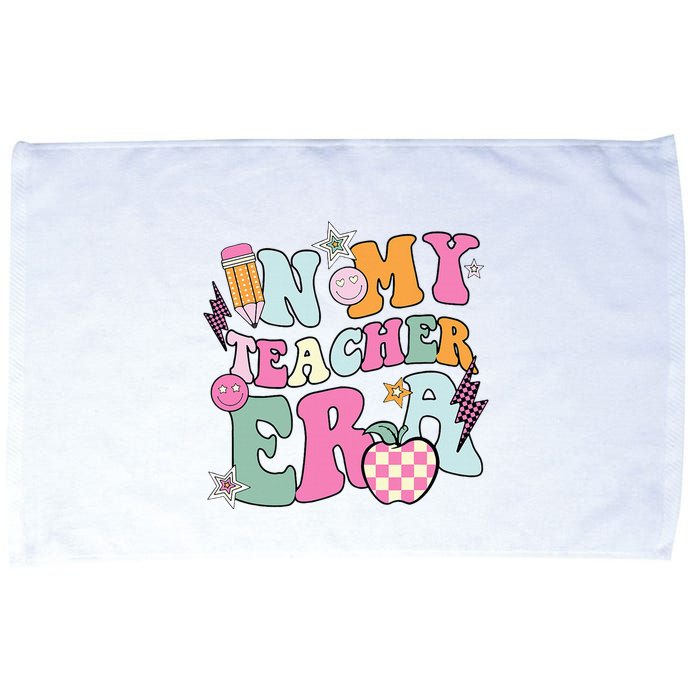 In My Teaching Era Best Teacher Appreciation Retro Groovy Microfiber Hand Towel