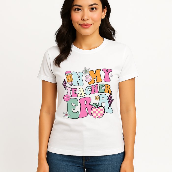 In My Teaching Era Best Teacher Appreciation Retro Groovy Womens T-Shirt