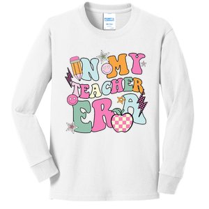 In My Teaching Era Best Teacher Appreciation Retro Groovy Kids Long Sleeve Shirt