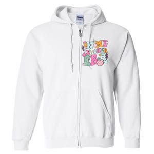 In My Teaching Era Best Teacher Appreciation Retro Groovy Full Zip Hoodie