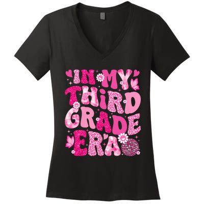 In My Third Grade Era Teachers Women Back To School Women's V-Neck T-Shirt