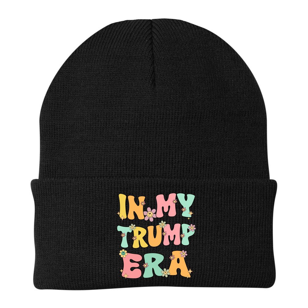 In My Trump Era Retro Groovy Trump 2024 Election Gift Beanie
