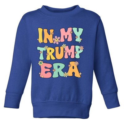 In My Trump Era Retro Groovy Trump 2024 Election Gift Toddler Sweatshirt