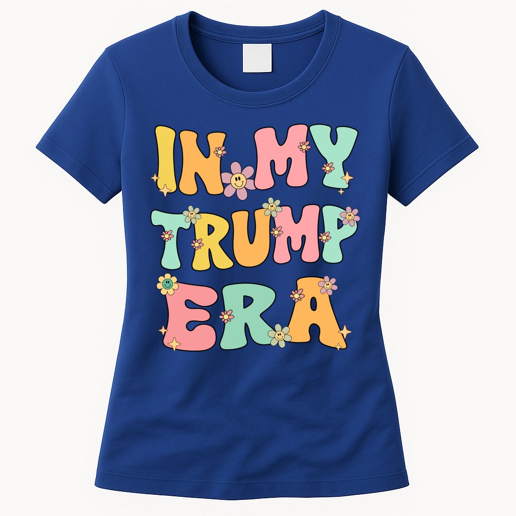 In My Trump Era Retro Groovy Trump 2024 Election Gift Womens T-Shirt