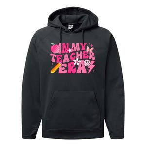 In My Teacher Era Back To School Retro Back To School Retro Performance Fleece Hoodie