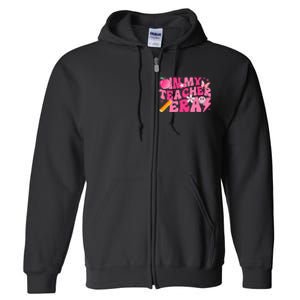 In My Teacher Era Back To School Retro Back To School Retro Full Zip Hoodie