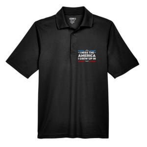 I Miss The America I Grew Up In Funny Usa American Gift Men's Origin Performance Pique Polo