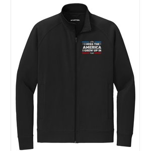 I Miss The America I Grew Up In Funny Usa American Gift Stretch Full-Zip Cadet Jacket