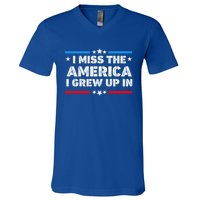 I Miss The America I Grew Up In Funny Usa American Gift V-Neck T-Shirt