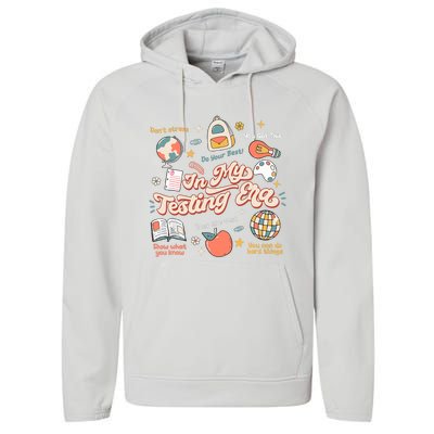 In My Testing Era Teachers Student Rock The Test Testing Day Performance Fleece Hoodie