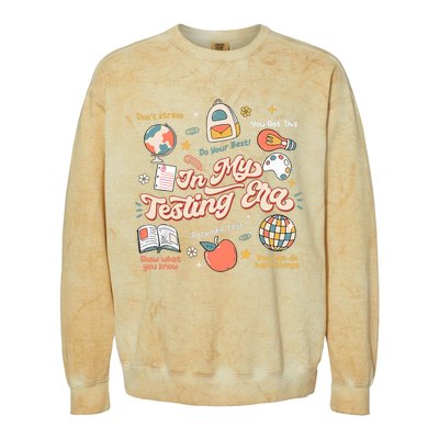 In My Testing Era Teachers Student Rock The Test Testing Day Colorblast Crewneck Sweatshirt