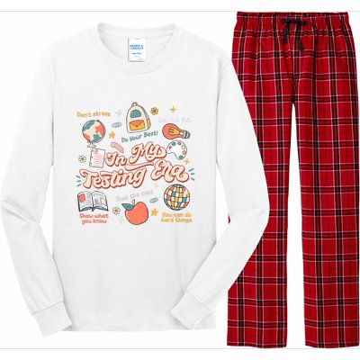 In My Testing Era Teachers Student Rock The Test Testing Day Long Sleeve Pajama Set