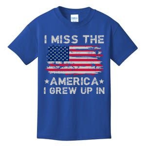 I Miss The America I Grew Up In Grunge Old Usa Flag Gift Kids T-Shirt