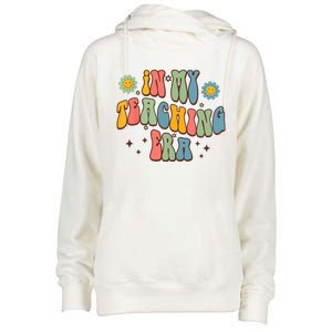 In My Teaching Era State Testing Retro Groovy Teacher Womens Funnel Neck Pullover Hood