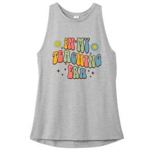 In My Teaching Era State Testing Retro Groovy Teacher Ladies PosiCharge Tri-Blend Wicking Tank