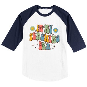 In My Teaching Era State Testing Retro Groovy Teacher Baseball Sleeve Shirt