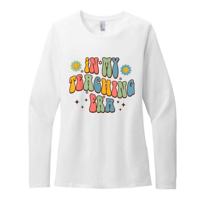 In My Teaching Era State Testing Retro Groovy Teacher Womens CVC Long Sleeve Shirt