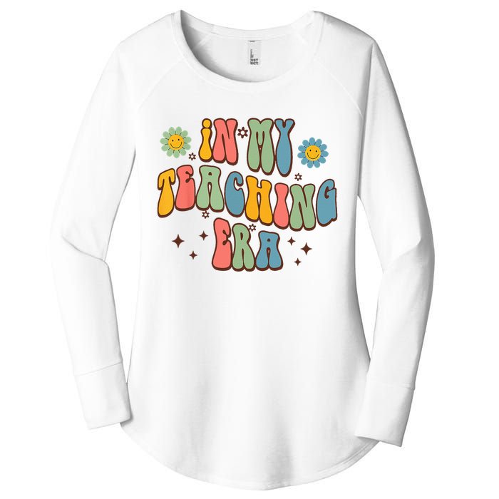 In My Teaching Era State Testing Retro Groovy Teacher Women's Perfect Tri Tunic Long Sleeve Shirt