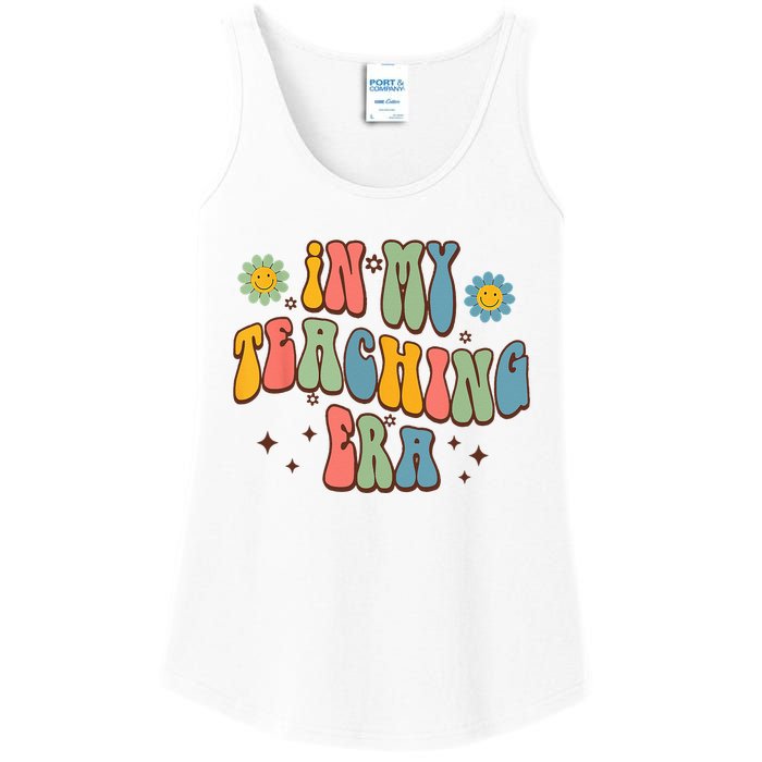 In My Teaching Era State Testing Retro Groovy Teacher Ladies Essential Tank