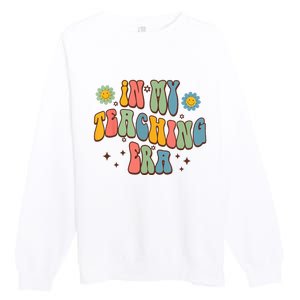 In My Teaching Era State Testing Retro Groovy Teacher Premium Crewneck Sweatshirt