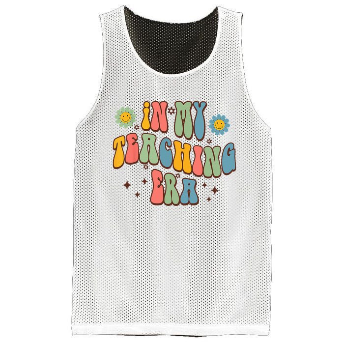 In My Teaching Era State Testing Retro Groovy Teacher Mesh Reversible Basketball Jersey Tank