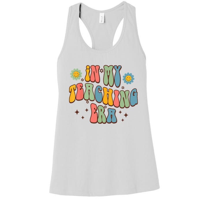 In My Teaching Era State Testing Retro Groovy Teacher Women's Racerback Tank