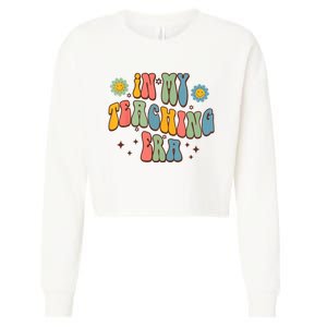 In My Teaching Era State Testing Retro Groovy Teacher Cropped Pullover Crew