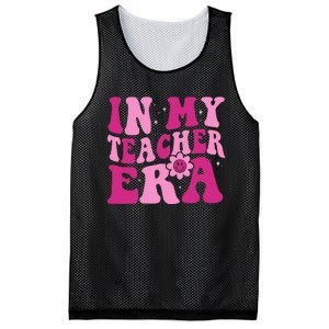 In My Teacher Era Groovy Pink Teacher Mesh Reversible Basketball Jersey Tank